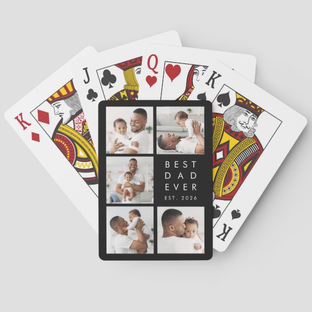 Custom Photos Best Dad Ever Playing Cards (Back)
