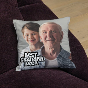 Custom photos Best grandpa ever Fathers day gift  Cushion