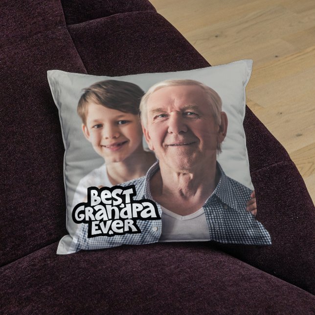 Custom photos Best grandpa ever Fathers day gift  Cushion (Creator Uploaded)