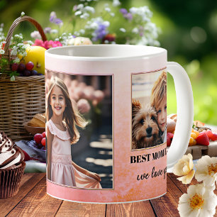 Custom Photos Best Mum Ever Pink Orange Coffee Mug