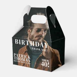 Custom Photos Birthday Magazine Cover Male 40th Favour Box