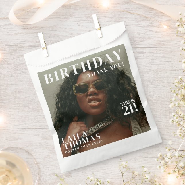 Custom Photos Birthday Party Magazine Cover Favour Bag (Clipped)