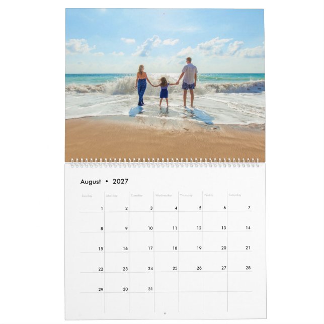 Custom Photos Calendar Gift Personalised Text (Aug 2027)