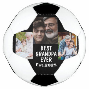 custom Photos Collage, Best grandpa Ever Soccer Ball