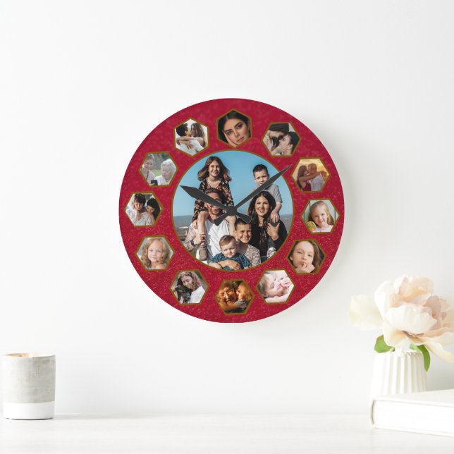 Custom Photos Collage Clock | Gift for Christmas (Home)
