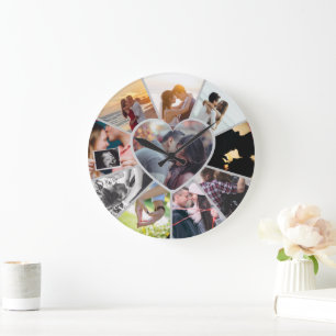 Custom Photos Collage Clock Gift for Christmas