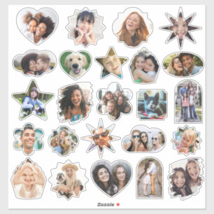 Custom Photos Cute Fun Shapes Vinyl Stickers Sheet