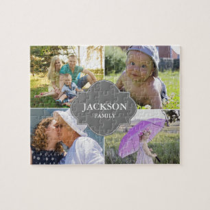 Custom photos family name multi pictures jigsaw puzzle
