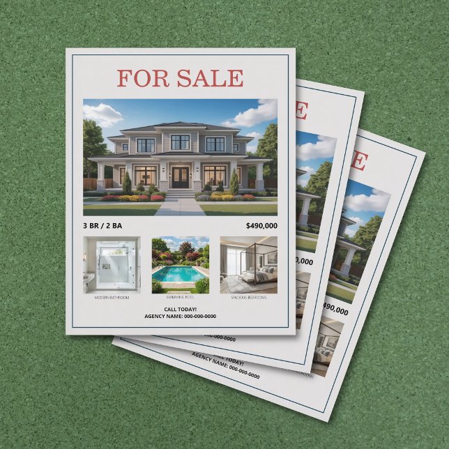 Custom Photos - For Sale Real Estate Flyer (Custom Photos - For Sale Real Estate Flyer)