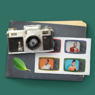 Custom Photos in Vintage TVs Pop Art Style Postcard