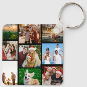 Custom Photos Keychains, Double Sided 9 Photos   Key Ring