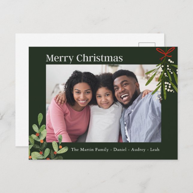 Custom Photos Merry Christmas Photo Postcard (Front/Back)