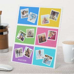 Custom photos & name Colourful Pedestal Sign