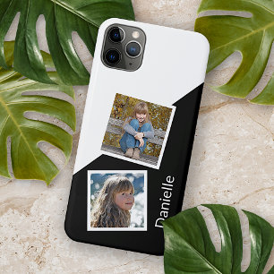 Custom Photos on Geometric Black and White iPhone 11 Pro Max Case