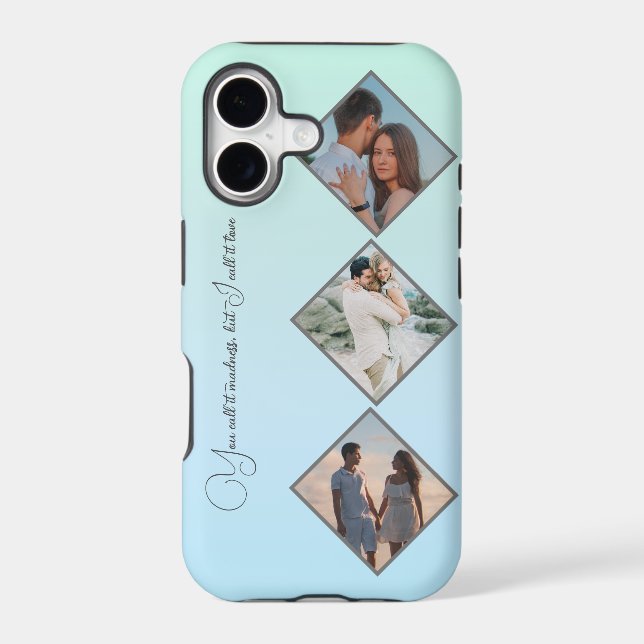 Custom Photos on Geometric Pattern iPhone Case (Back)
