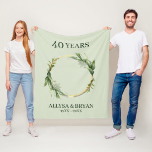 Custom Photos On Wreath Fleece Blanket