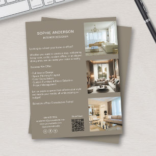 Custom Photos QR Code Social Media Professional Flyer