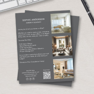 Custom Photos QR Code Social Media Professional Flyer
