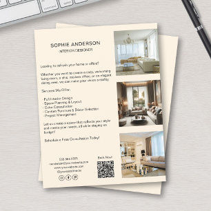 Custom Photos QR Code Social Media Professional Flyer