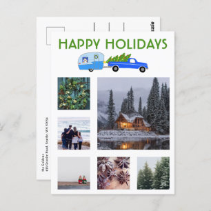 CUSTOM PHOTOS Truck Camper Christmas Holiday  Postcard