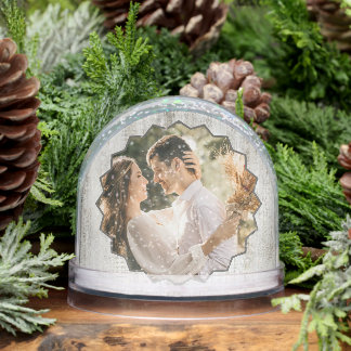 Custom Photos with Wood Grain Easy Templates Snowglobe