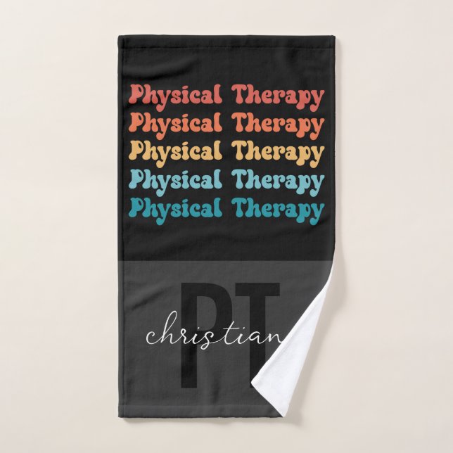 Custom Physical Therapy PT Retro PT Grad Hand Towel (Hand Towel)