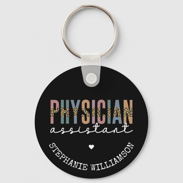 Custom Physician Assistant Physician Associate PA Key Ring (Front)
