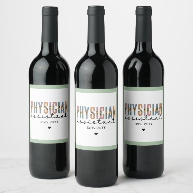 Custom Physician Assistant Physician Associate Wine Label (Bottles)