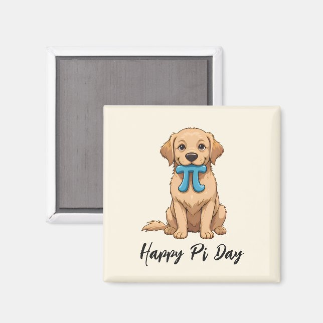 Custom Pi Day Dog With Pi Symbol | Happy Pi Day Magnet (Front/Back)