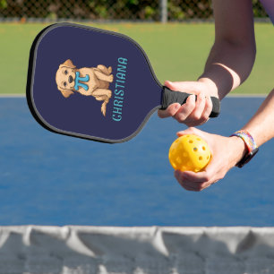 Custom Pi Day Dog With Pi Symbol Happy Pi Day Pickleball Paddle