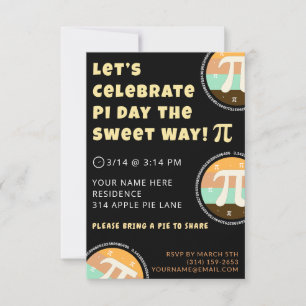 Custom Pi Day Pie Party Invitation Template Card