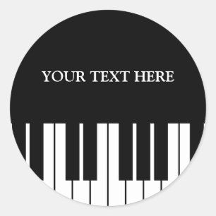 Custom piano keys round stickers for pianist