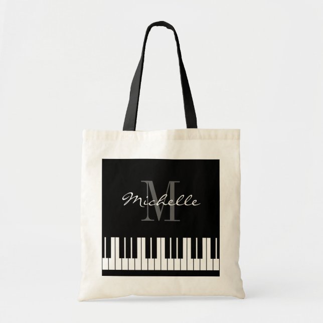 Custom piano keys tote bag for teacher and student (Front)