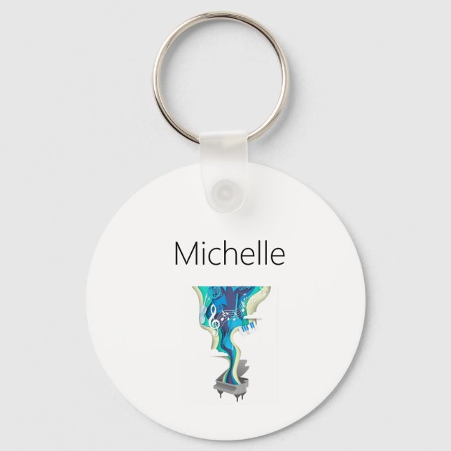 Custom piano keys tote bag for teacher and student key ring (Front)