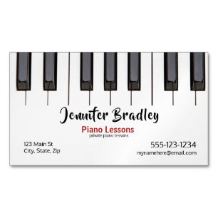 Custom Piano Lesson Business Magnetic Business Card