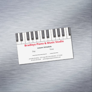 Custom Piano Lesson Reminder Magnetic Business Card