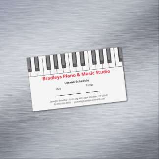 Custom Piano Lesson Reminder Magnetic Business Card