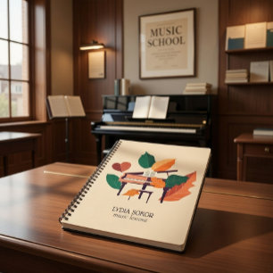 Custom Piano Music Lessons Spiral Notebook