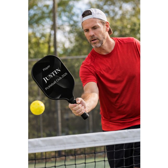 Custom Pickleball Paddle Black White Name Design (Creator Uploaded)