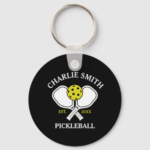 Custom Pickleball Paddle Keychain – Name & Year