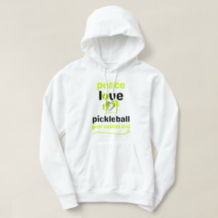 custom Pickleball Peace and Love green text Hoodie