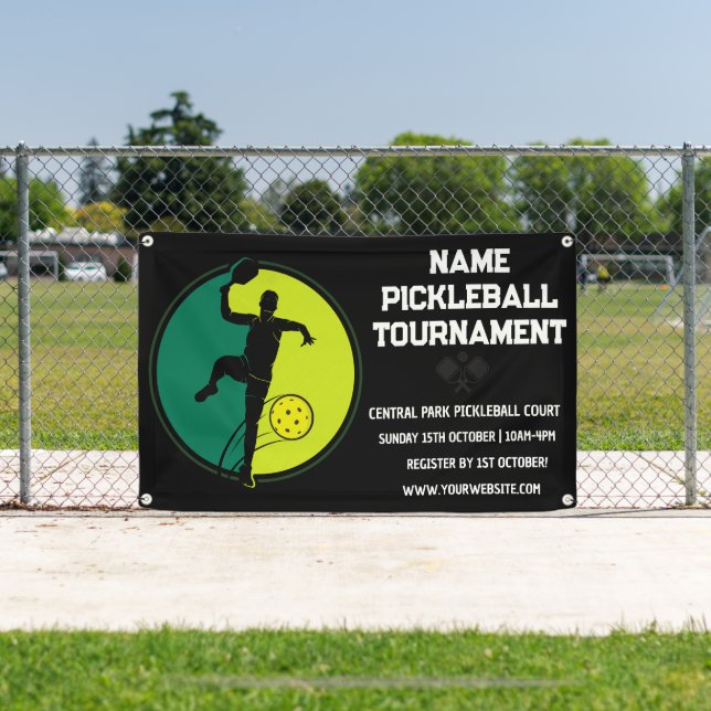 Custom Pickleball Tournament Championship Black Banner (Insitu)