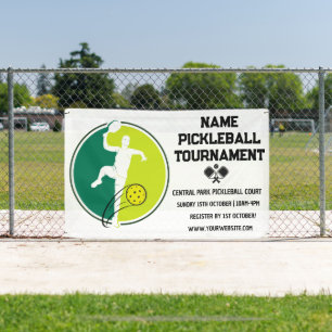 Custom Pickleball Tournament Championship White Banner