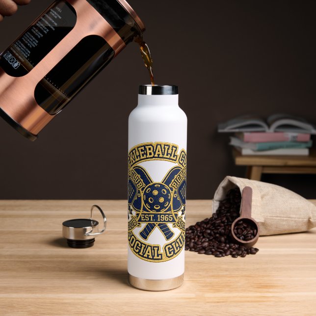 Custom Pickleball Water Bottle  - Pickleball  (Coffee)