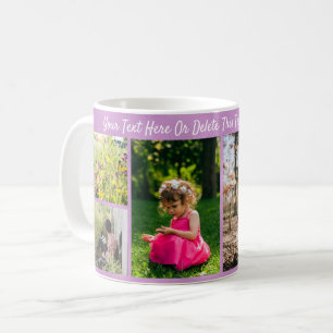 Custom Pics Text/ Pretty Faux Purple Foil Pattern Coffee Mug