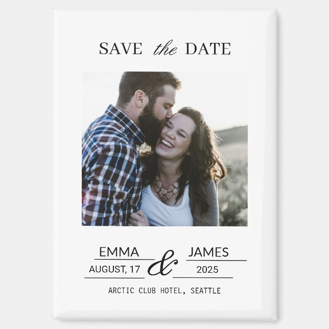 Custom picture Fridge Save the Date magnet (Front)