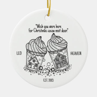 Custom Picture Friendship Line Drawing Ceramic Ornament