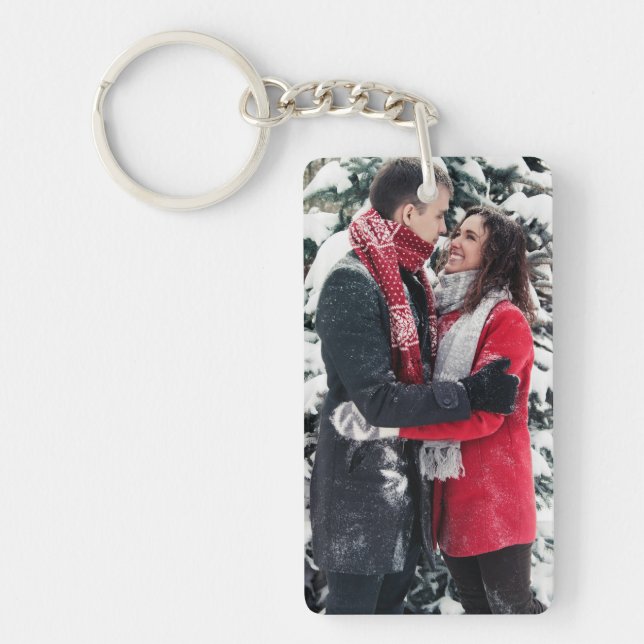 Custom Picture Keychain, Personalized Text Key Ring (Front)