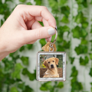 Custom Picture Love Paw Heart Quote Text Key Ring