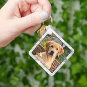 Custom Picture Love Paw Heart Quote Text Key Ring